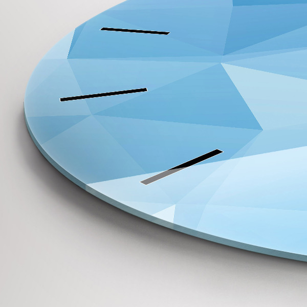 Ceas rotund de perete din sticlă Abstracția triunghiurilor