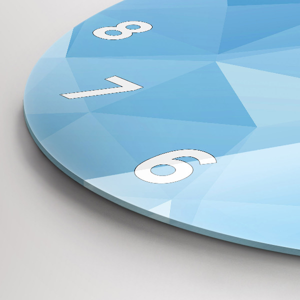 Ceas rotund de perete din sticlă Abstracția triunghiurilor