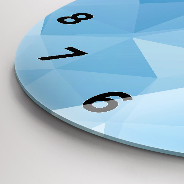 Ceas rotund de perete din sticlă Abstracția triunghiurilor