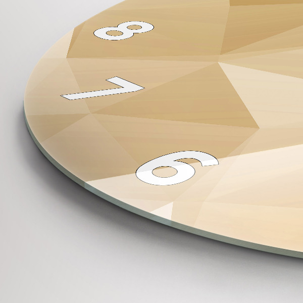 Ceas rotund de perete din sticlă Abstracția triunghiurilor