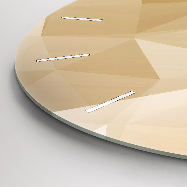 Ceas rotund de perete din sticlă Abstracția triunghiurilor