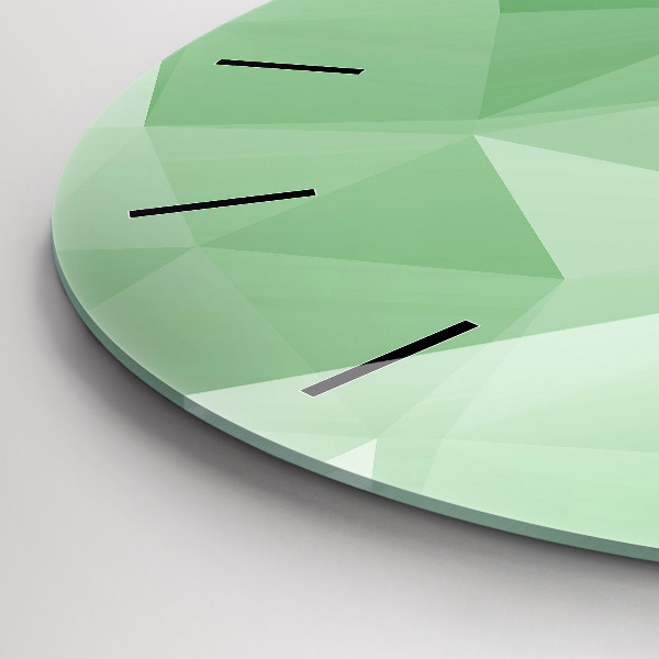 Ceas rotund de perete din sticlă Abstracția triunghiurilor