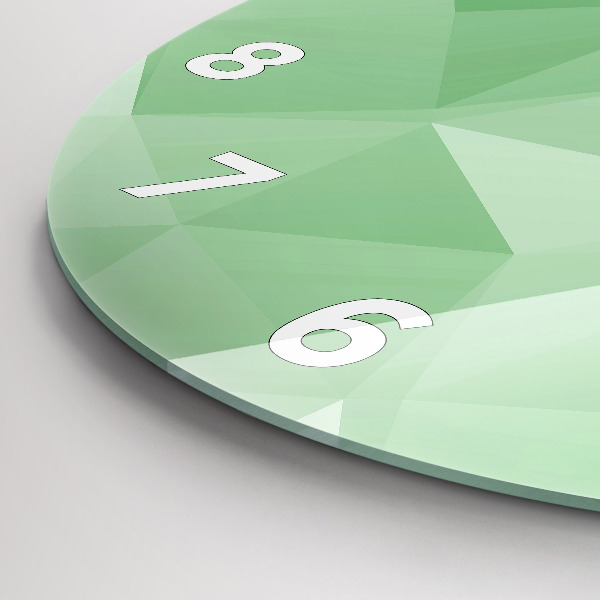 Ceas rotund de perete din sticlă Abstracția triunghiurilor