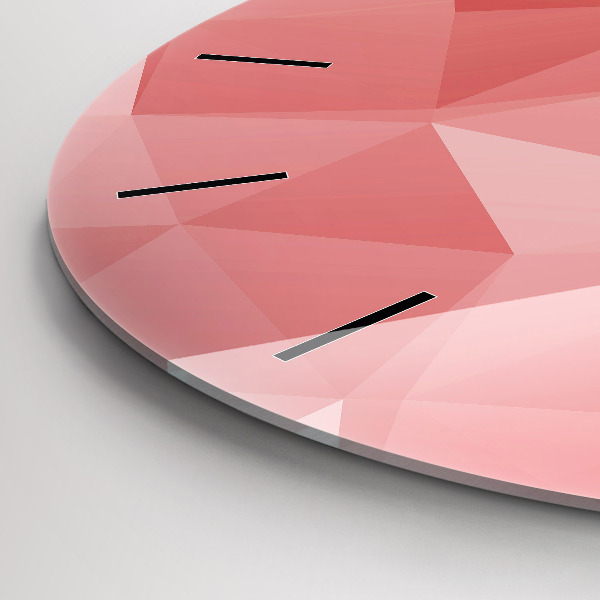 Ceas rotund de perete din sticlă Abstracția triunghiurilor