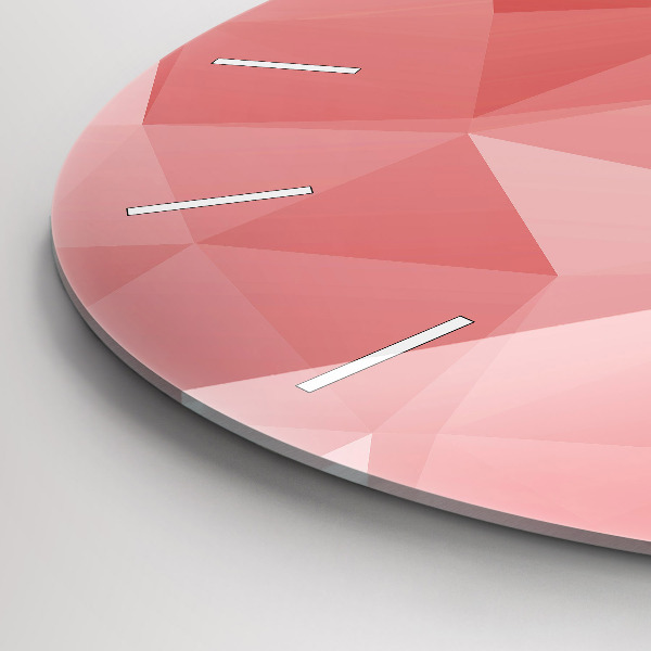 Ceas rotund de perete din sticlă Abstracția triunghiurilor