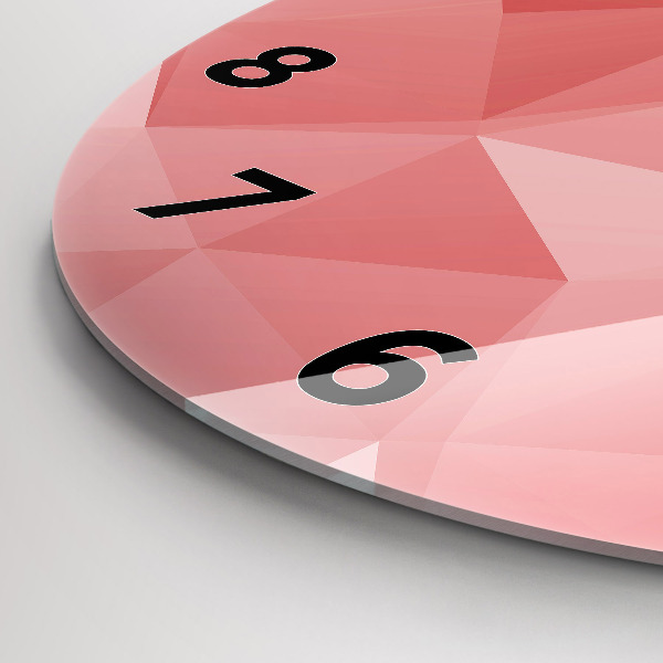 Ceas rotund de perete din sticlă Abstracția triunghiurilor