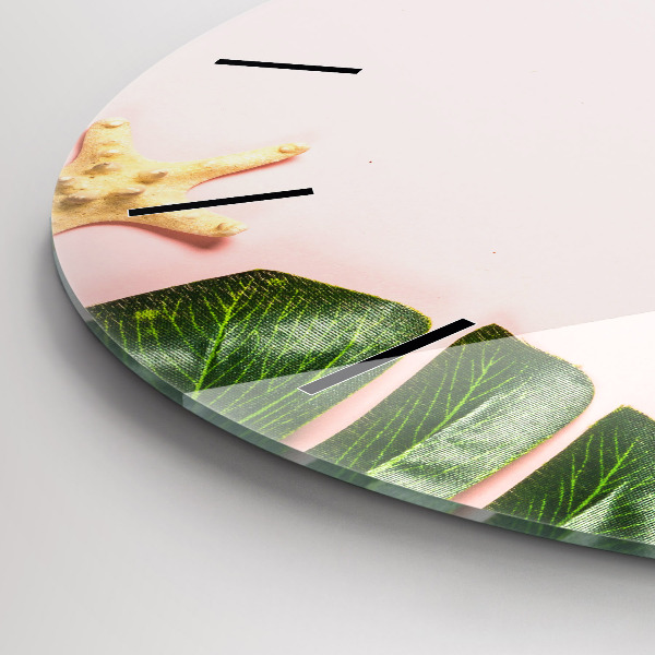 Ceas rotund de perete din sticlă Dispoziție de vară