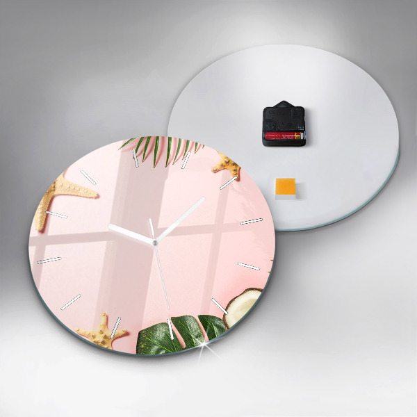 Ceas rotund de perete din sticlă Dispoziție de vară