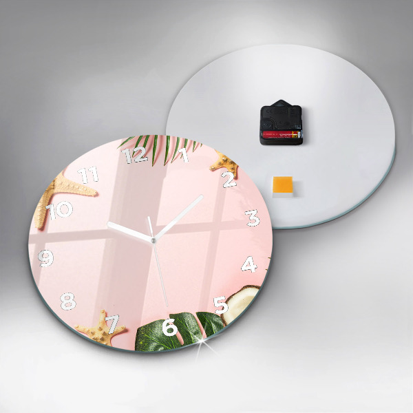 Ceas rotund de perete din sticlă Dispoziție de vară