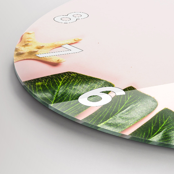 Ceas rotund de perete din sticlă Dispoziție de vară