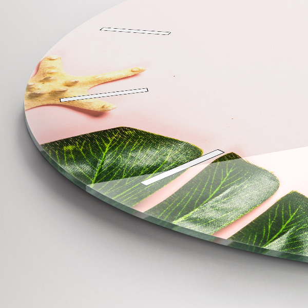 Ceas rotund de perete din sticlă Dispoziție de vară