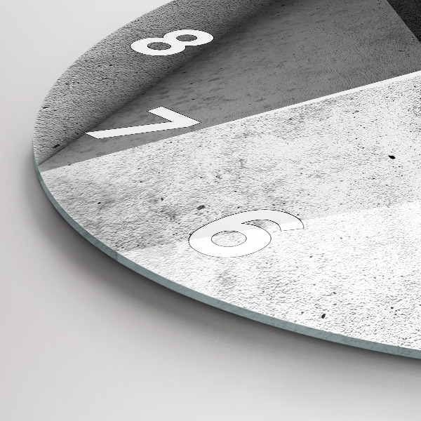 Ceas rotund de perete din sticlă Triunghiuri abstracte