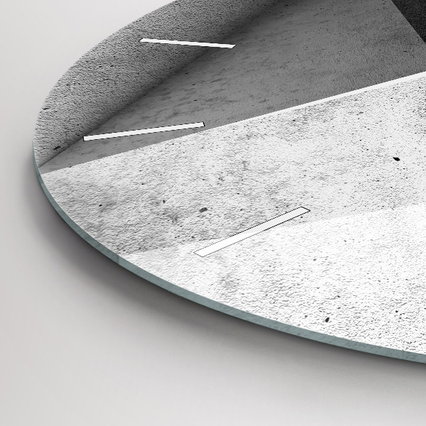 Ceas rotund de perete din sticlă Triunghiuri abstracte