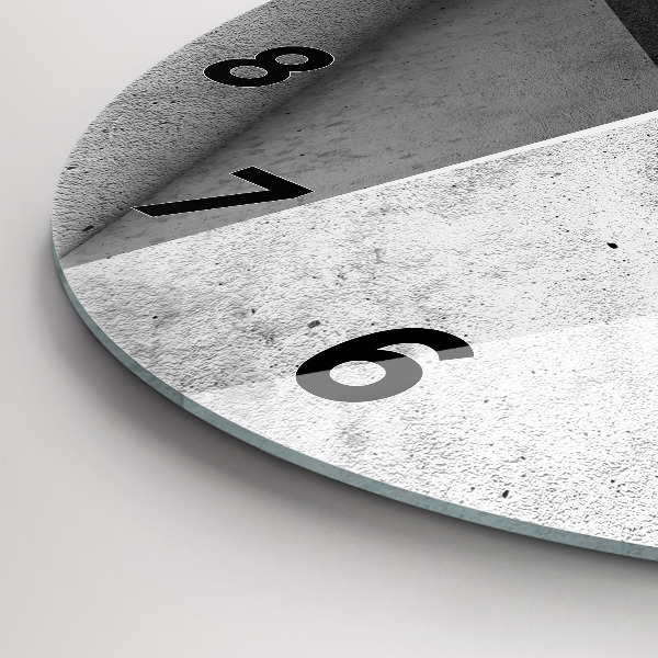 Ceas rotund de perete din sticlă Triunghiuri abstracte