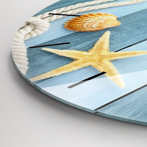 Ceas rotund de perete din sticlă Scânduri în dungi și un papion