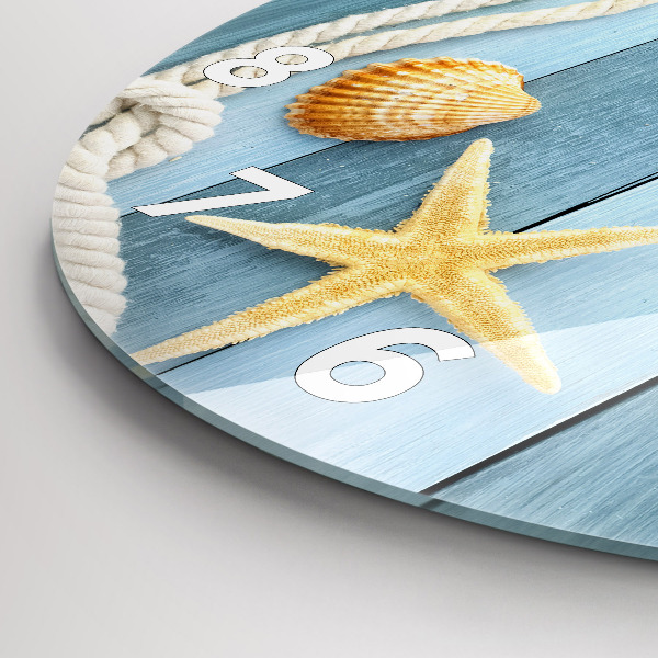 Ceas rotund de perete din sticlă Scânduri în dungi și un papion