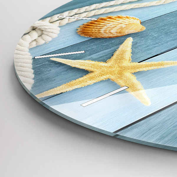 Ceas rotund de perete din sticlă Scânduri în dungi și un papion