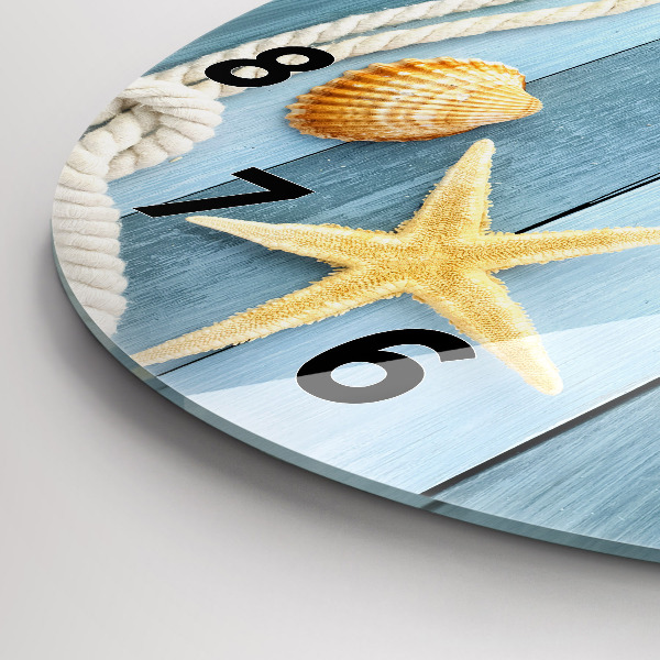 Ceas rotund de perete din sticlă Scânduri în dungi și un papion