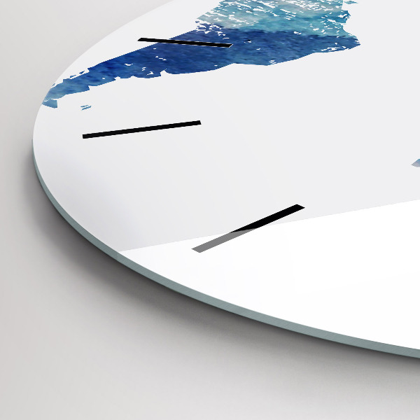 Ceas rotund de perete din sticlă Harta lumii