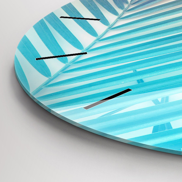 Ceas rotund de perete din sticlă Palmier tropical