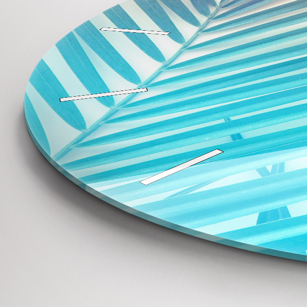 Ceas rotund de perete din sticlă Palmier tropical