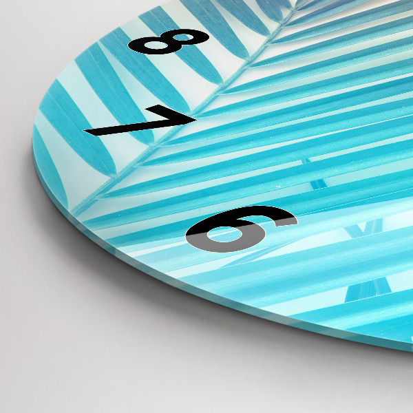 Ceas rotund de perete din sticlă Palmier tropical