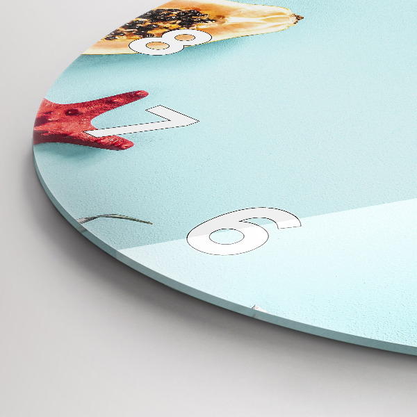 Ceas rotund de perete din sticlă Compoziția de vacanță