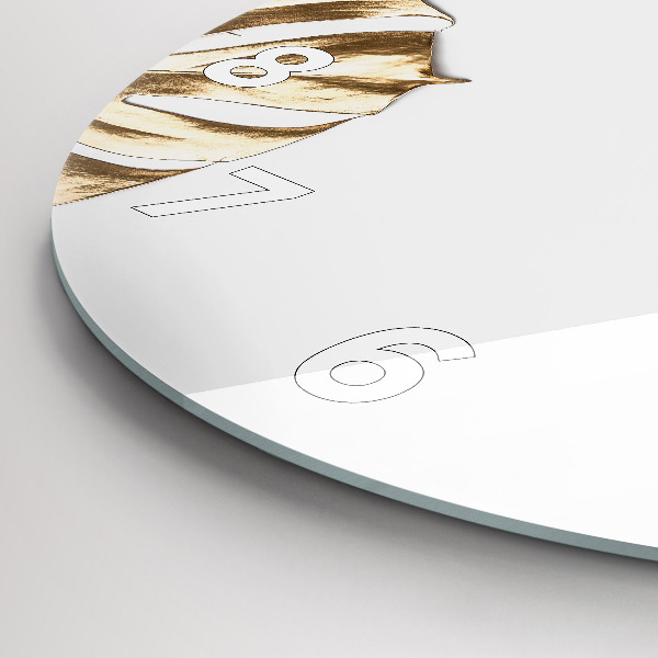 Ceas rotund de perete din sticlă Frunze tropicale