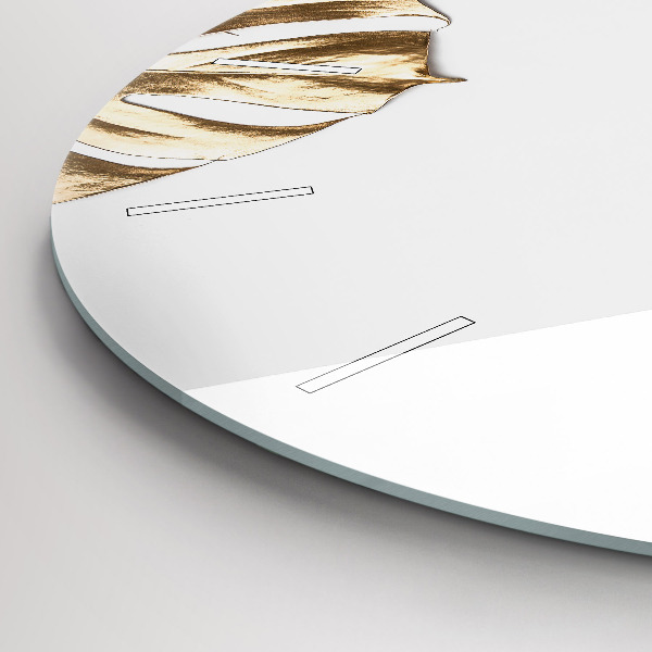 Ceas rotund de perete din sticlă Frunze tropicale