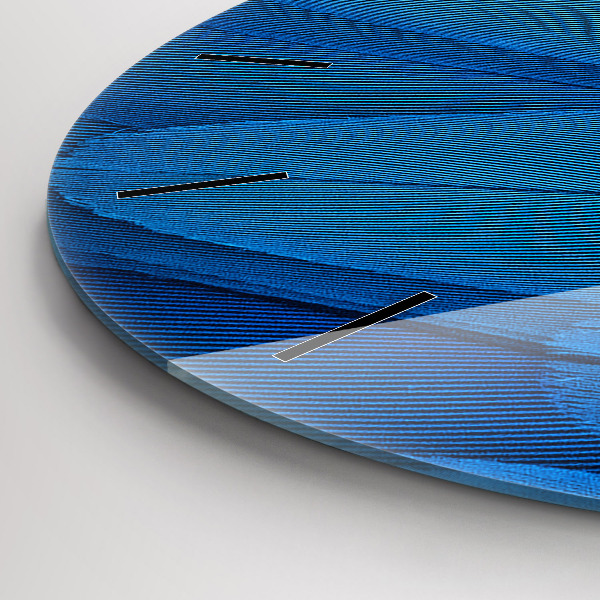 Ceas rotund de perete din sticlă Pene de pasăre