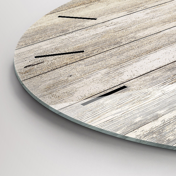 Ceas rotund de perete din sticlă Panouri din lemn