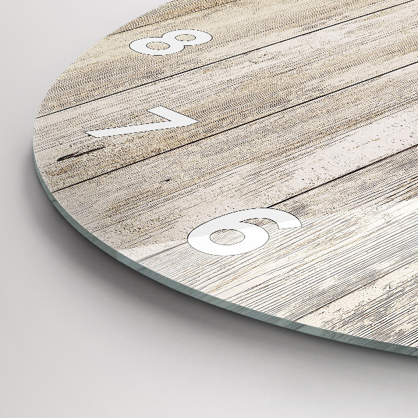 Ceas rotund de perete din sticlă Panouri din lemn