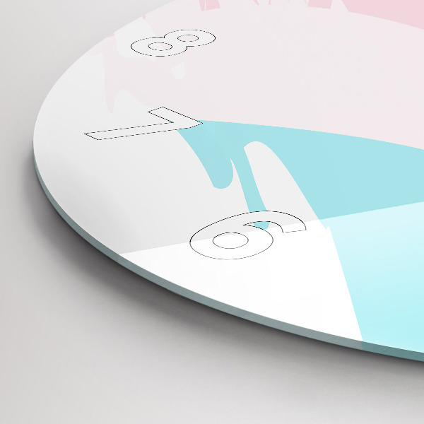 Ceas rotund de perete din sticlă Abstracția pastelului