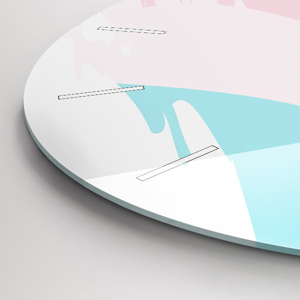 Ceas rotund de perete din sticlă Abstracția pastelului