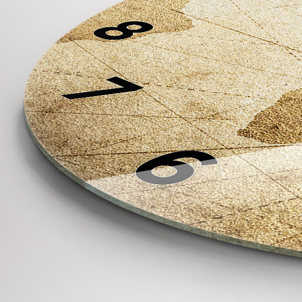 Ceas rotund de perete din sticlă Harta lumii vintage