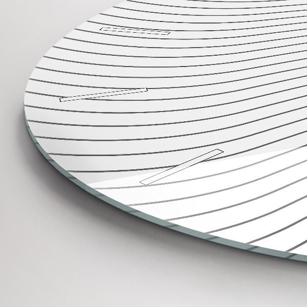 Ceas rotund de perete din sticlă Linii abstracte
