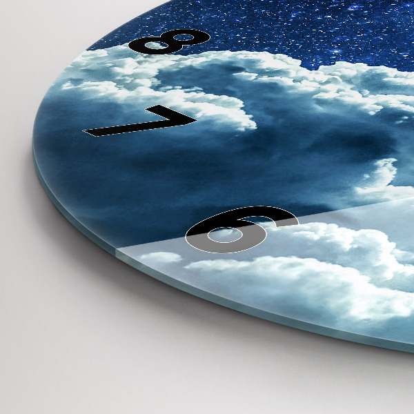 Ceas rotund de perete din sticlă cerul de noapte