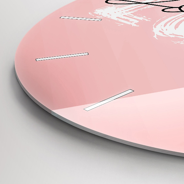 Ceas rotund de perete din sticlă Inscripție Iubește-te pe tine însuți