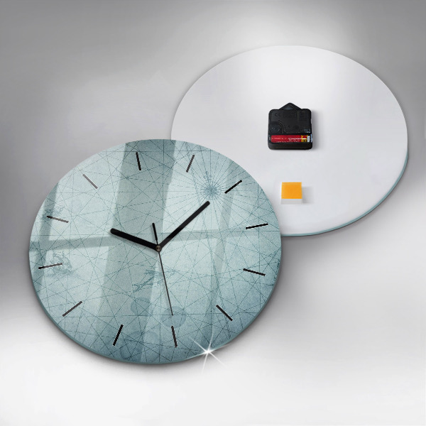 Ceas rotund de perete din sticlă Hartă de epocă