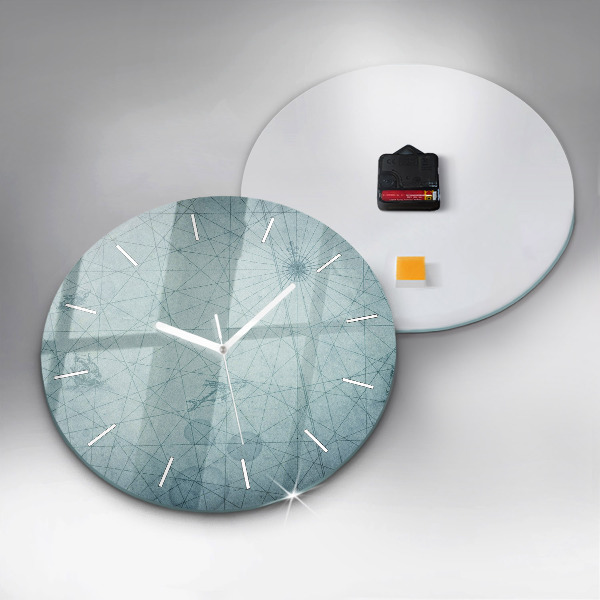 Ceas rotund de perete din sticlă Hartă de epocă