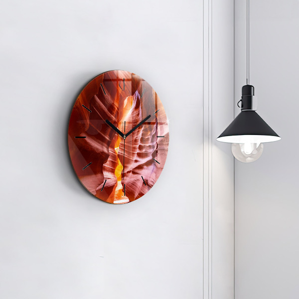 Ceas rotund de perete din sticlă Canion de nisip