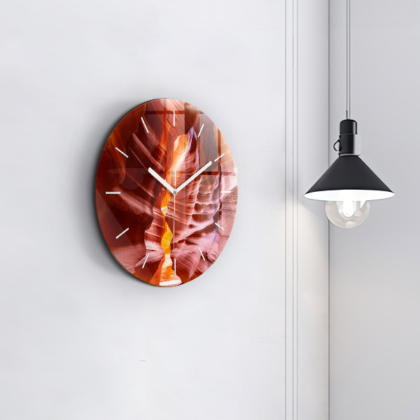 Ceas rotund de perete din sticlă Canion de nisip