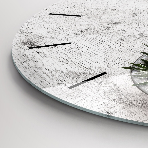 Ceas rotund de perete din sticlă Plante decorative