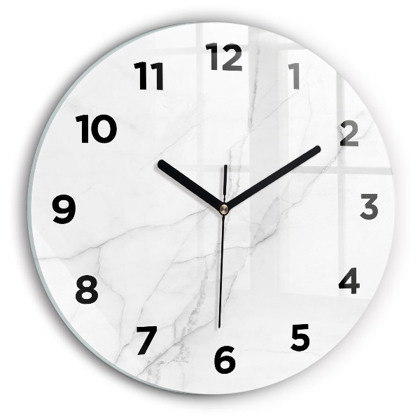 Ceas rotund de perete din sticlă Marmură decorativă