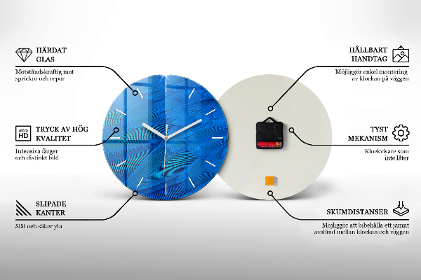 Ceas rotund de perete din sticlă Insulă tropicală