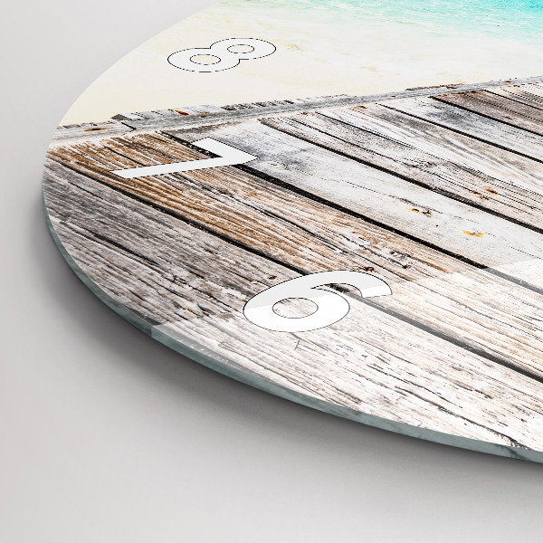 Ceas rotund de perete din sticlă Insulă tropicală