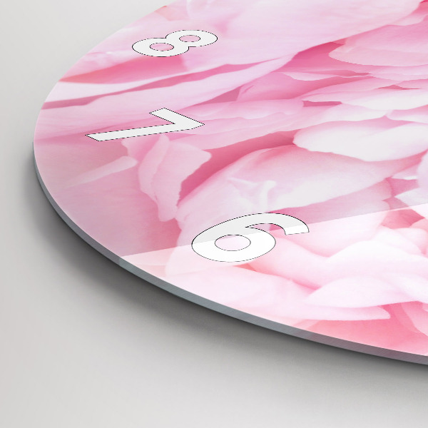 Ceas rotund de perete din sticlă Flori înflorite