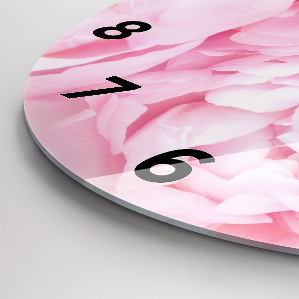 Ceas rotund de perete din sticlă Flori înflorite