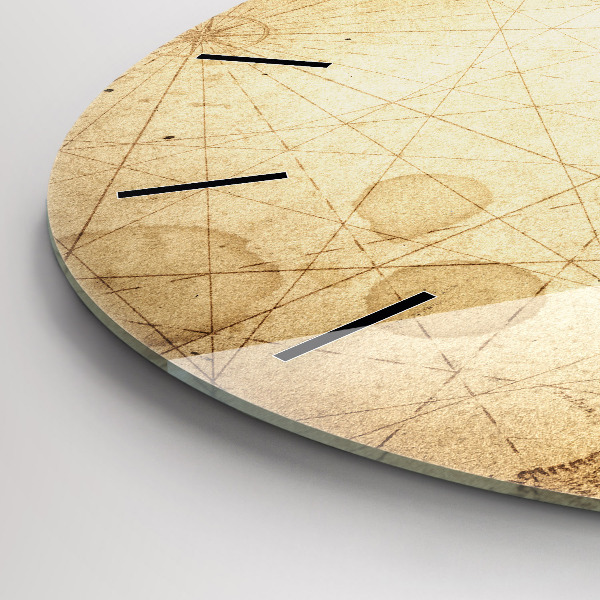 Ceas rotund de perete din sticlă Harta lumii vechi