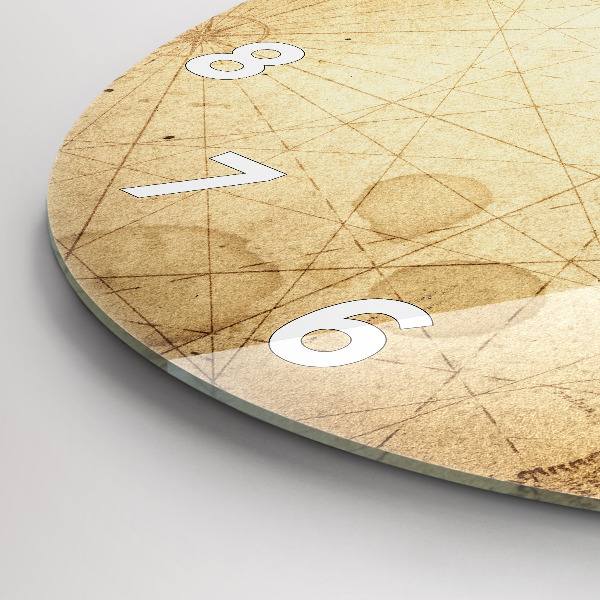 Ceas rotund de perete din sticlă Harta lumii vechi